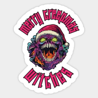 Terrifying Devil in Santa Hat - Merry Creepmas Witches Sticker